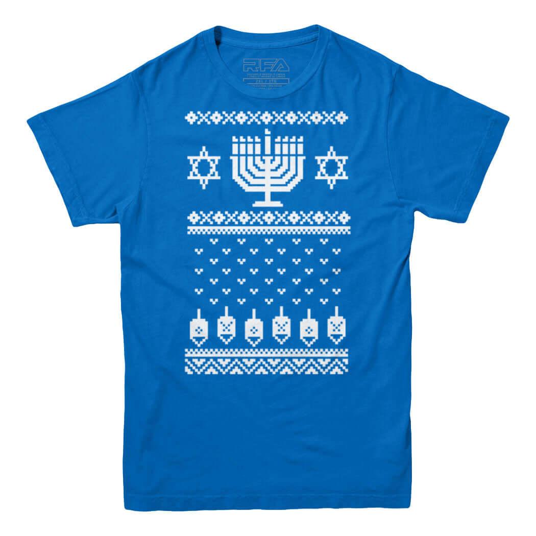 Hanukkah Ugly Holiday Sweater T-Shirt - Rocket Factory Apparel