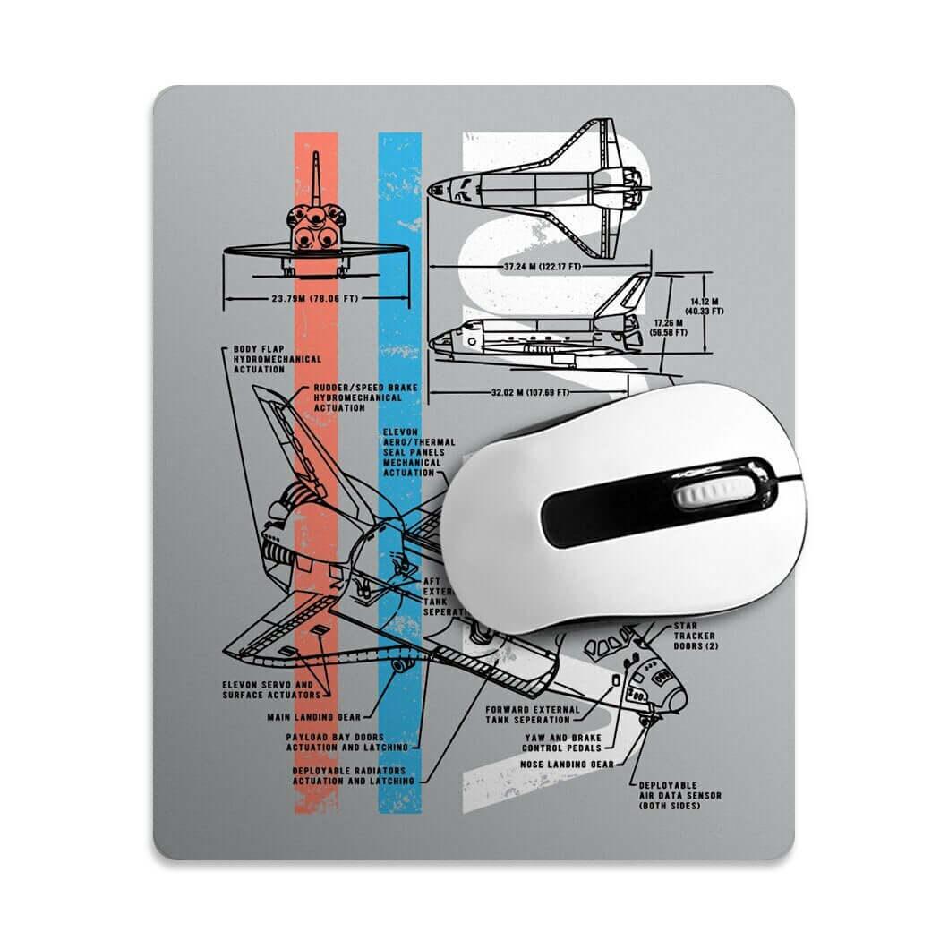 NASA Space Shuttle Schematics Grey Mouse Pad