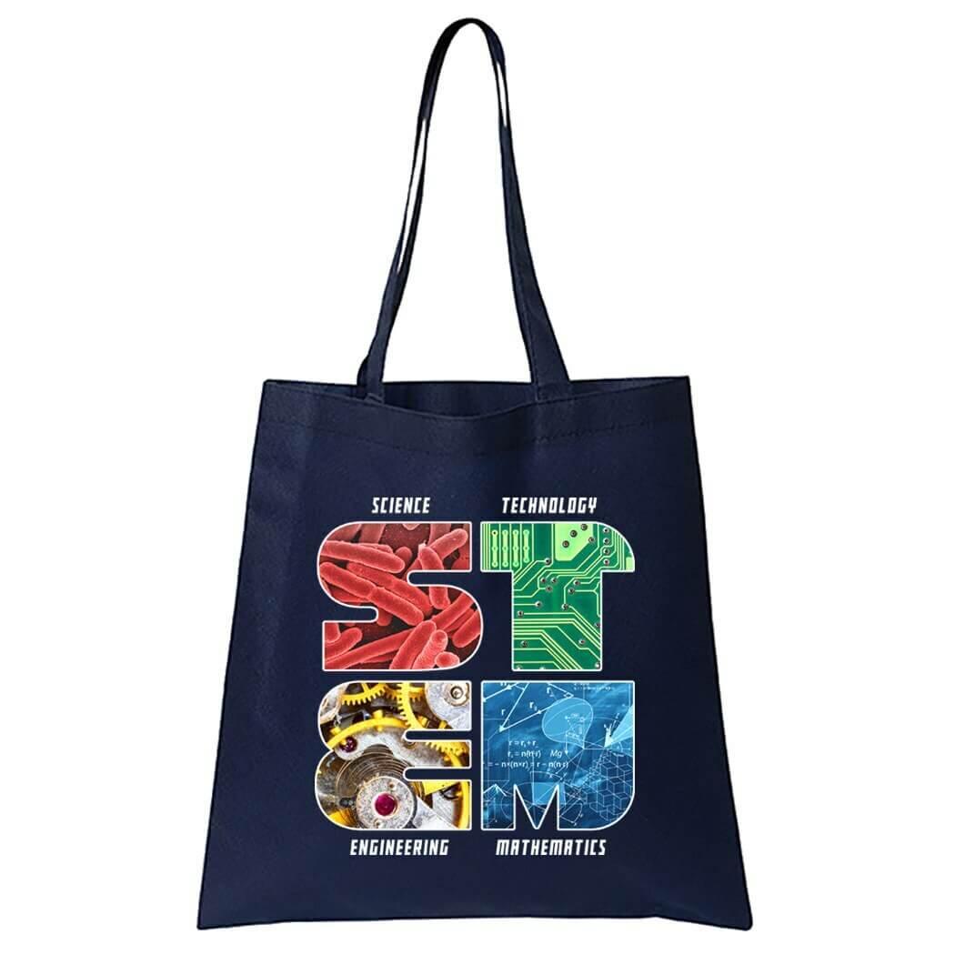 STEM Photo Letters Navy Tote Bag