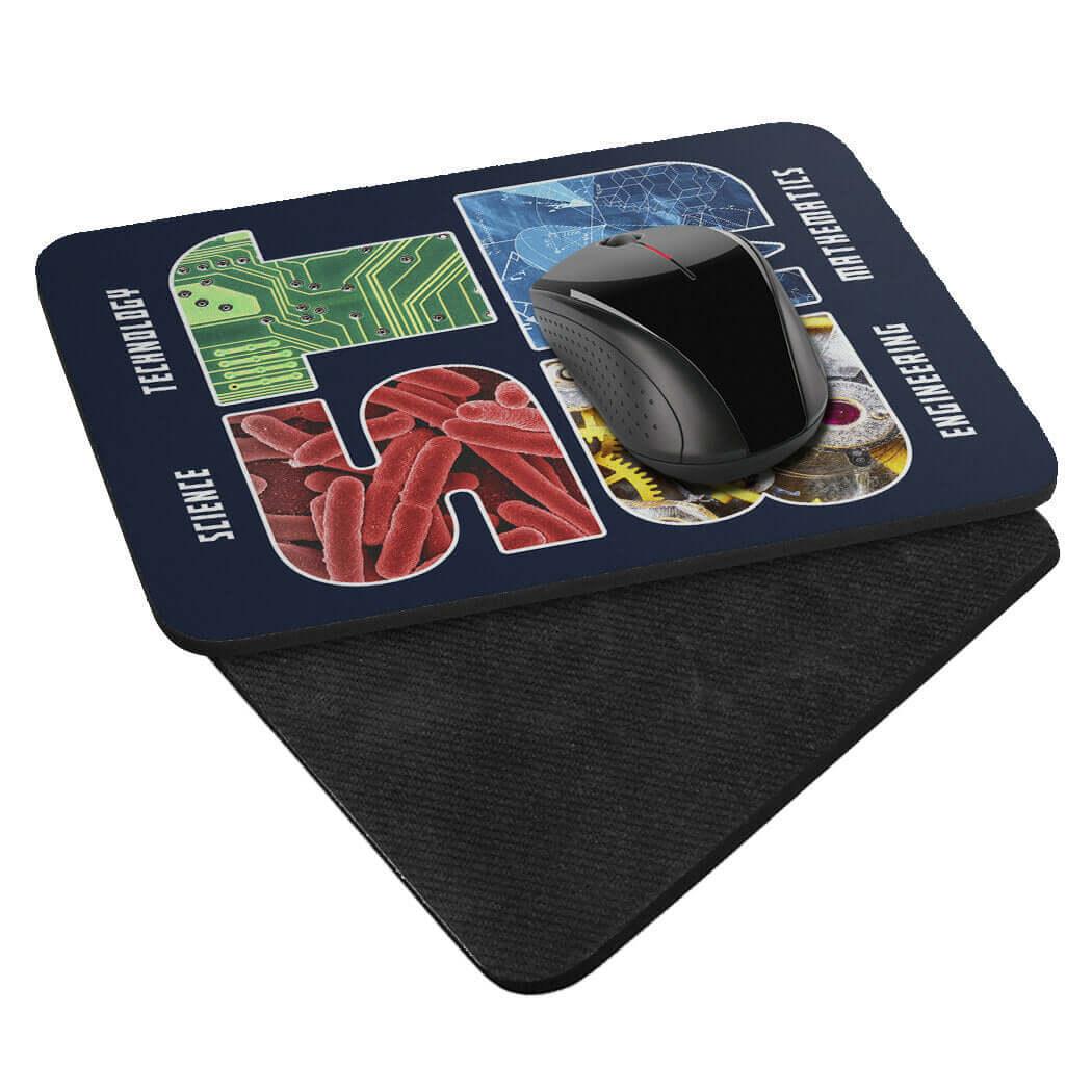 STEM Photo Letters Navy Mouse Pad